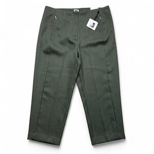 Anne Klein Green Cropped Dress Pants Trousers Womens Size 10 NWT